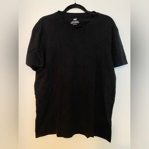 H&M Men's Classic Black V Neck Tee